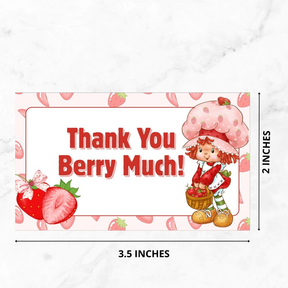 50 Pack  Thank You Cards Strawberry - Picture 3 of 4